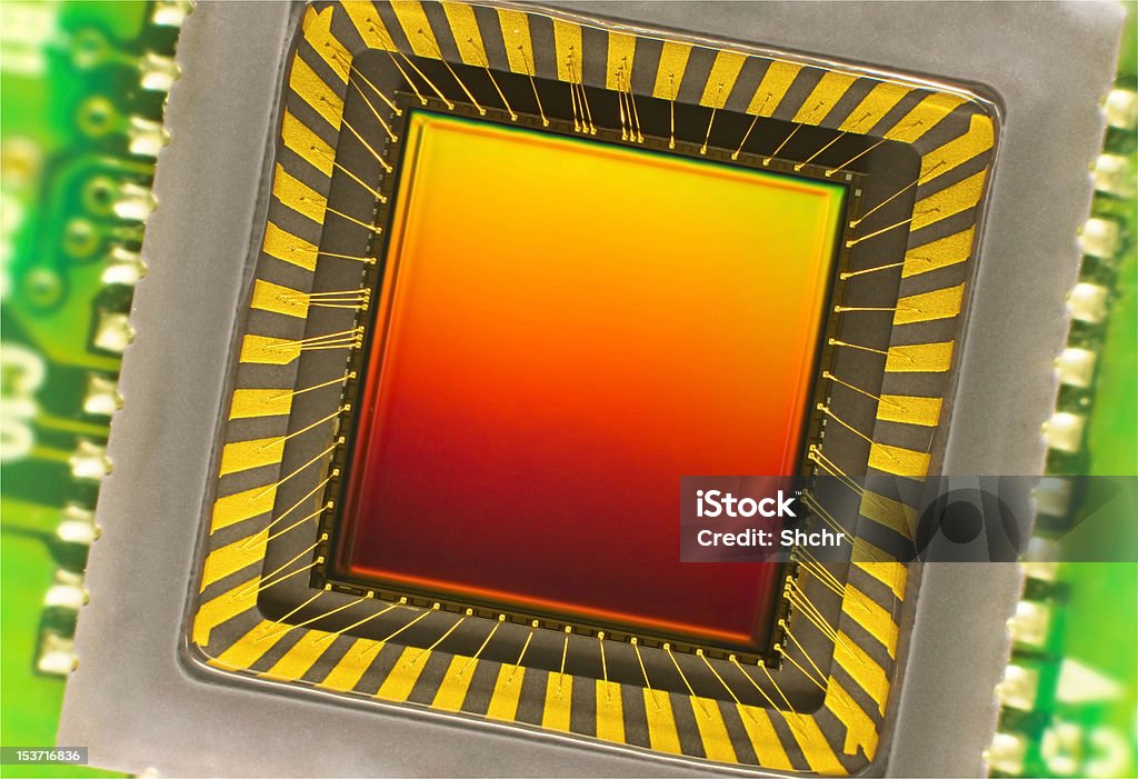CCD-sensor auf einer Karte - Lizenzfrei Sensor Stock-Foto