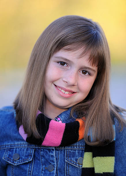 istock Young brunette girl with bangs 153717296