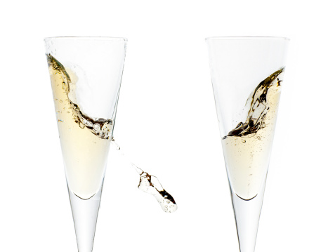 Two glass of champagne isolated