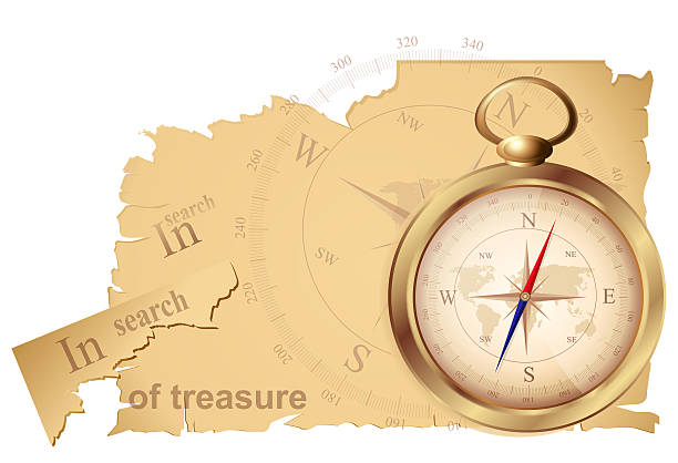 compass and a map of treasures