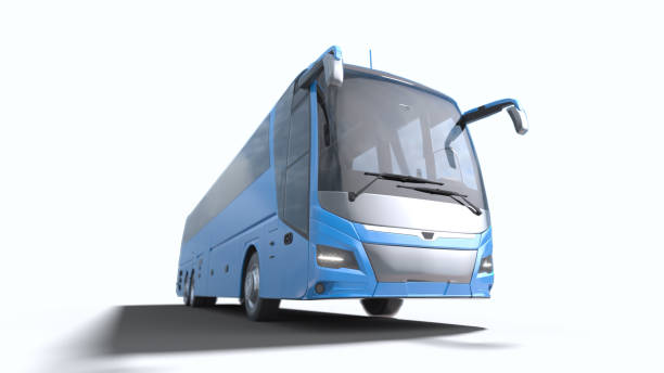 istock Blue tourist passenger modern bus isolated on a white background. 3d rendering 1537182343