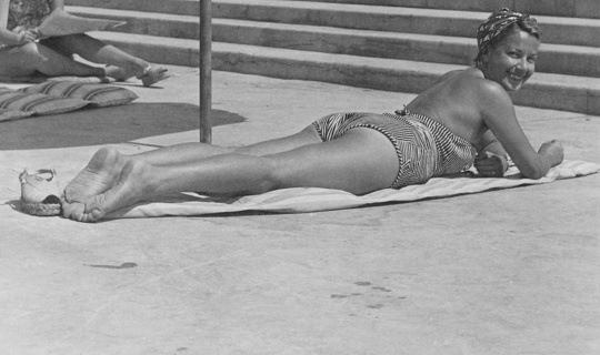 Beautiful Woman on tourist resort. 1952.