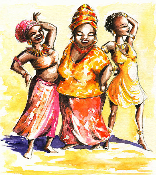 Afrykańskich kobiet – artystyczna grafika wektorowa