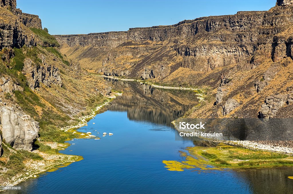 Snake River Canyon The Snake River has carved a deep canyon in Twin Falls, Idaho. Canyon Stock Photo