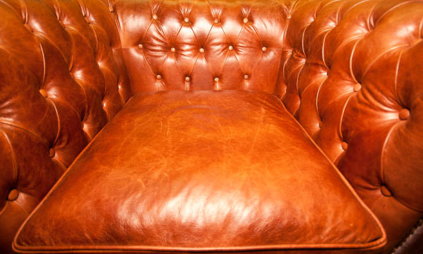 istock Vintage brown leather armchair 153721261
