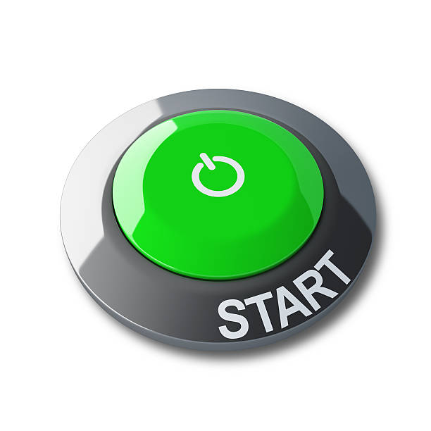 Gree start button stock photo