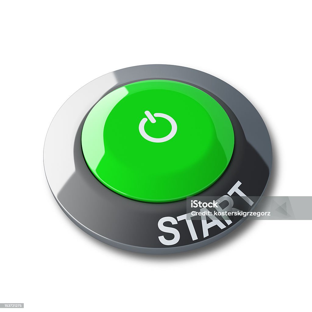 Gree botão start (Iniciar - Royalty-free Botão - Peça de Máquina Foto de stock