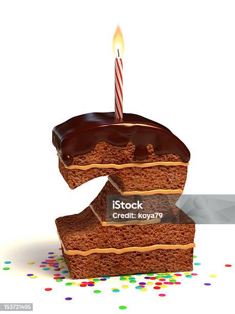 Number Two Shaped Chocolate Cake Stock Photo - Download Image Now - Cake, Chocolate, Number 2