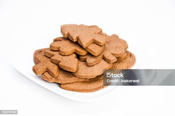 Plate Of Homemade Gingerbread Cookies On Isolating Background Stock Photo - Download Image Now