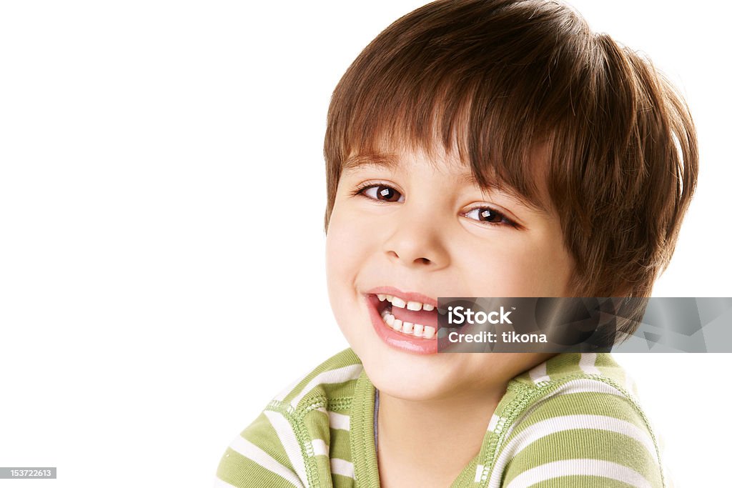 Happy boy Portrait of happy laughing little boy isolated on white background Beautiful People Stock Photo