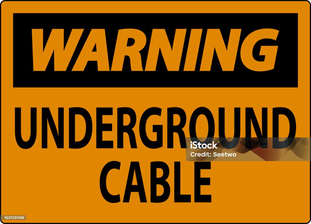 Warning Ribbon Underground Warning Sign Underground Cable On White Bacground Stock Illustration ...