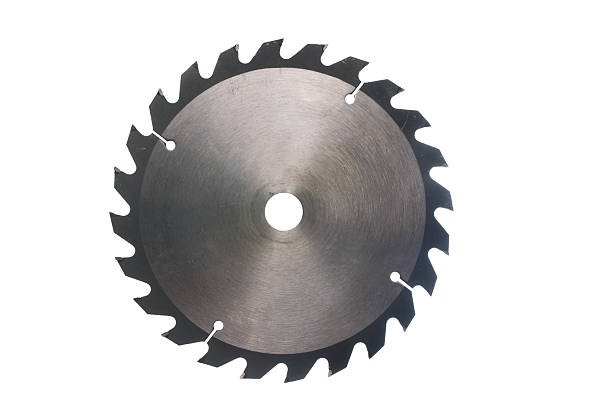 istock A sharp metal saw blade, isolated on a white background 153723219