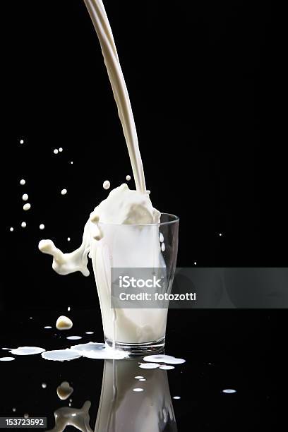 Milk In Glass Stock Photo - Download Image Now - Soy Milk, Drinking Glass, Glass - Material