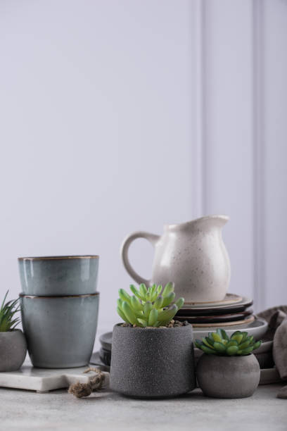 istock Craft ceramic plates, bowls and cups 1537237015