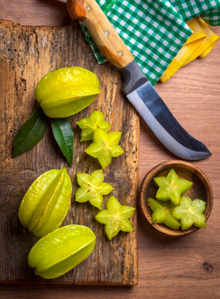 Organic carambola asian fruit, star fruit. Organic carambola asian fruit, star fruit. starfruit stock pictures, royalty-free photos & images