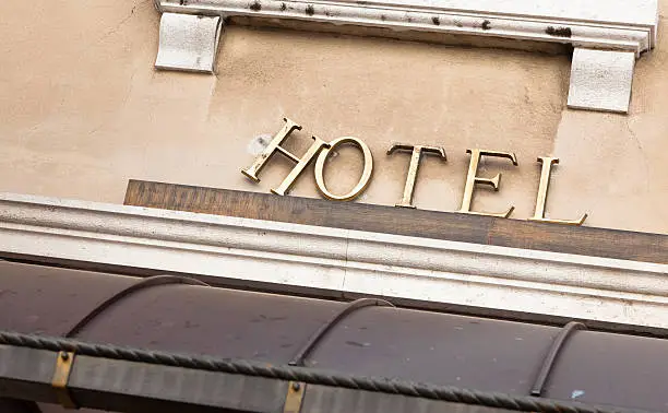 Old or Obsolete Hotel Sign.