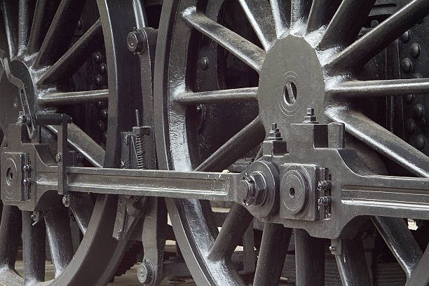Steam engine wheel stock photo