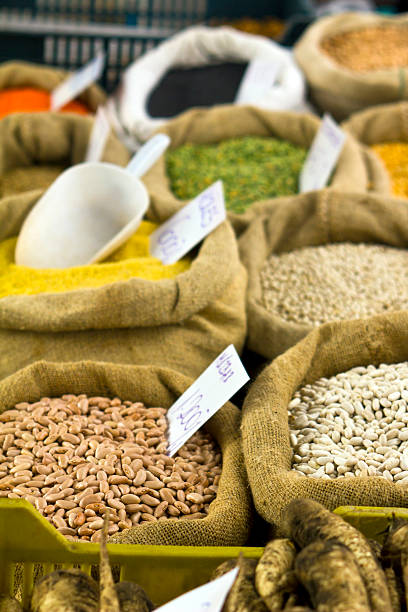 Bean seeds in the market stock photo