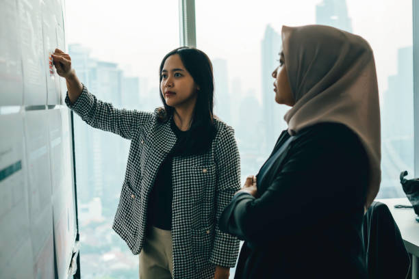 istock Asian people working and discussion on whiteboard in office 1537253136