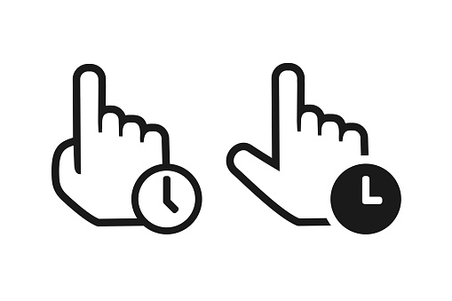 Cursor time icon. Illustration vector