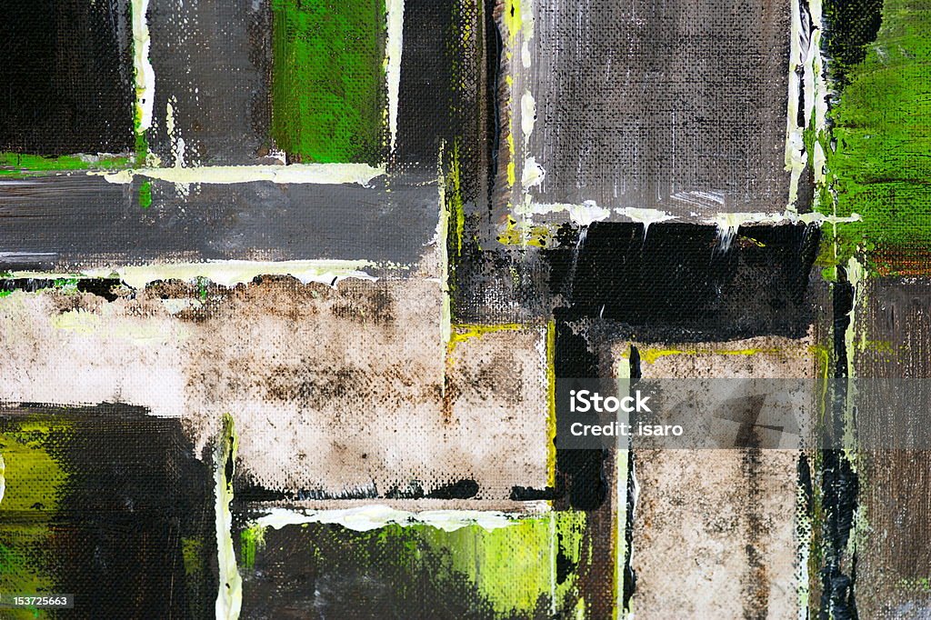 squares abstract painting green and brown, own work Cubism Stock Photo