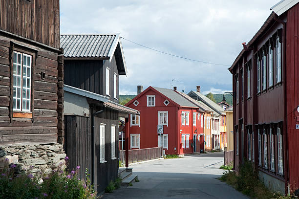 Röros, Norway Roros an herritage city in North-Norway that noted for Copper Mining. roros mining city stock pictures, royalty-free photos & images