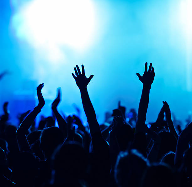istock A silhouette of a crowd at a large concert  153726301