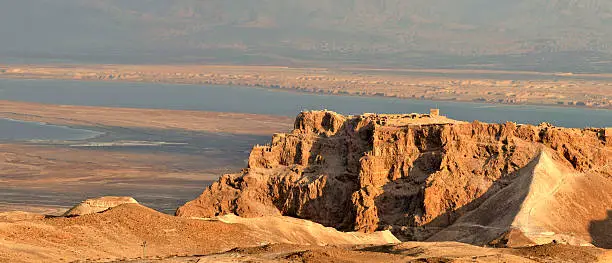 Panoramic view of Masada stronghold, Judea Desert, Israel