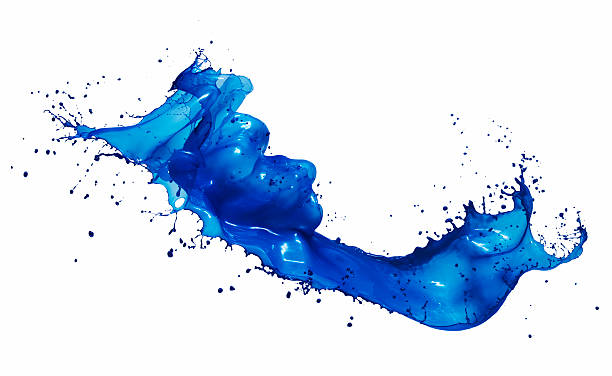 istock Splash of blue paint on white background 153726742