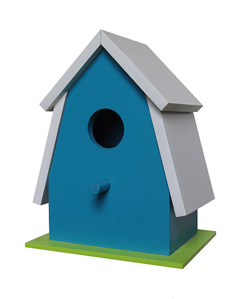 istock Blue wooden birdhouse 153726946