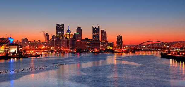 Pittsburgh Pennsylvania Skyline at Sunrise stock photo