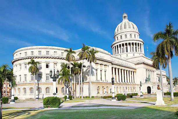 Post card shot of the Capitol building in Havana , Cuba