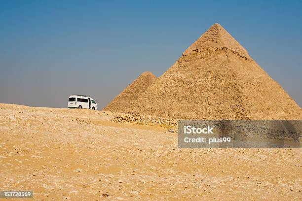 Tourist Van Stop Pyramids Giza Stock Photo - Download Image Now - Africa, African Culture, Cairo