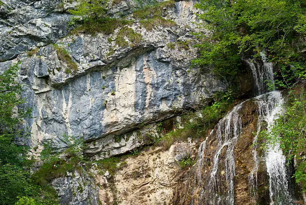 waterfall Molveno: waterfall on the walk of Lake molveno in summer in Trentino