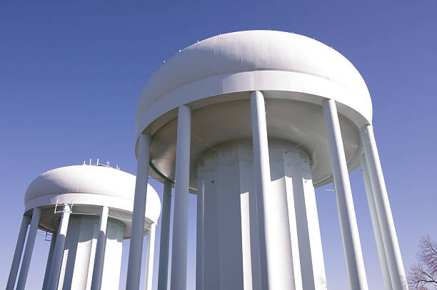 istock Twin Water Towers 153730226