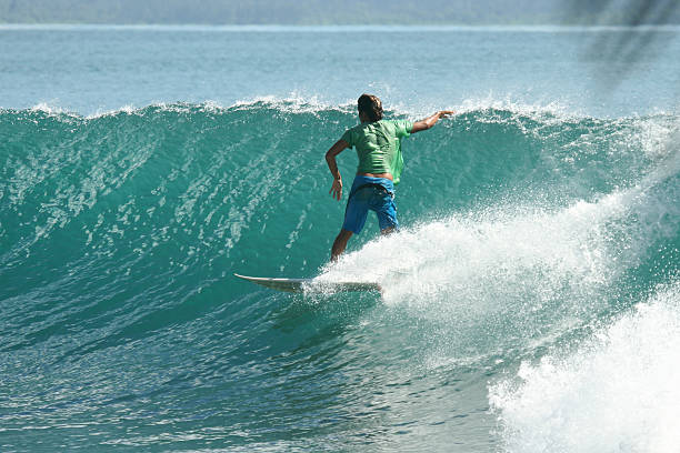 istock Surfer on perfect green wave 153730961