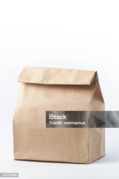 Foto de Saco De Papel Pardo Almoço e mais fotos de stock de Bolsa - Objeto manufaturado - Bolsa - Objeto manufaturado, Comida para Viagem, Papel