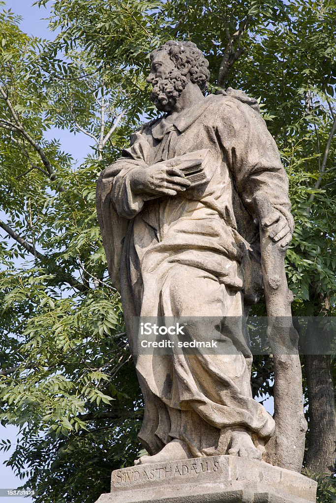 Prague, pont Charles statie de st. Jude Thaddée - Photo de Apôtre libre de droits