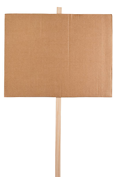 leere demonstration - cardboard sign stock-fotos und bilder