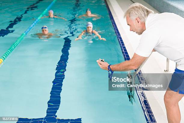 Swimming Pool Swimmer Training Competition Stock Photo - Download Image Now - Learning, Swimming, Adult
