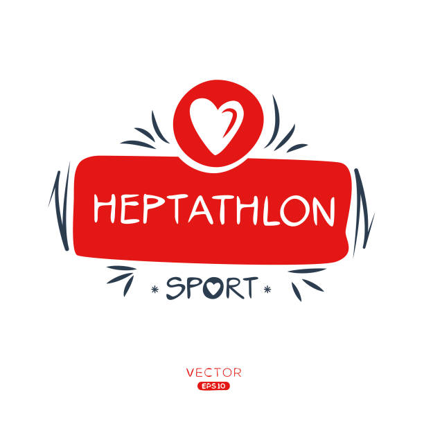 Heptathlon sport Heptathlon sport vector illustration heptathlon stock illustrations