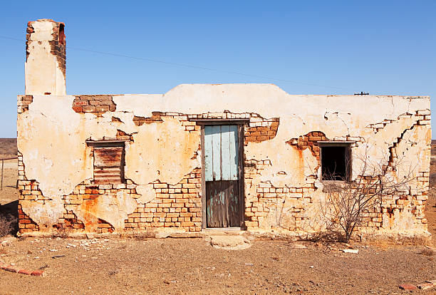istock Old abandoned house in desert area 153733571