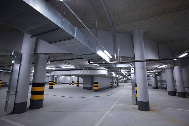 Underground parking stock photo