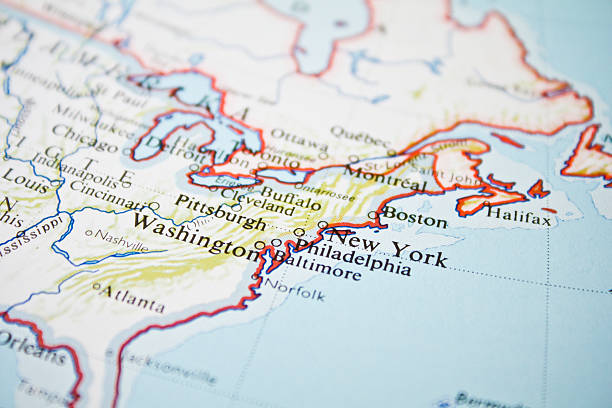 new ニューヨーク - map eastern usa new york city boston ストックフォトと画像