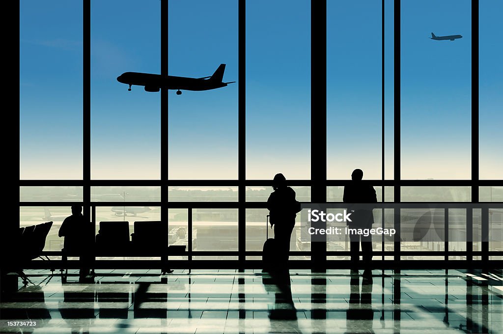 Aeropuerto de hidromasaje y sala de estar - Foto de stock de Avión libre de derechos