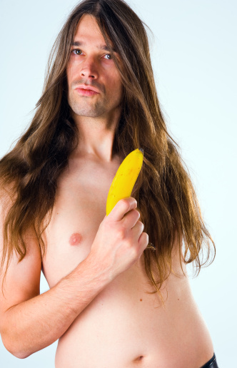 wild man with banana-gun