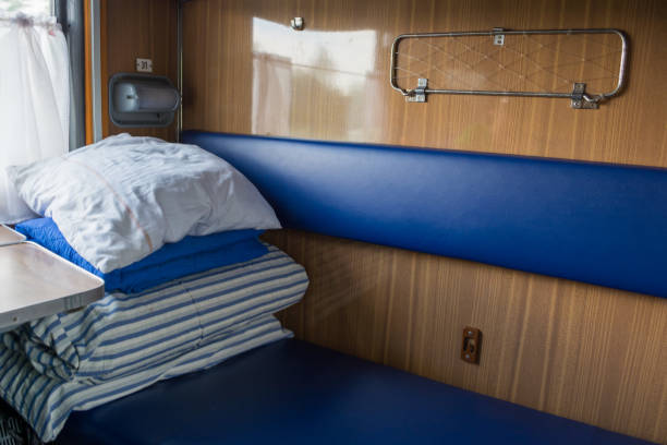 istock View of the empty seats in the lower second-class compartment wagon train 1537358596