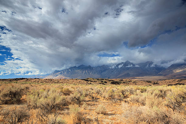istock Storm clouds over California mountains 153736295