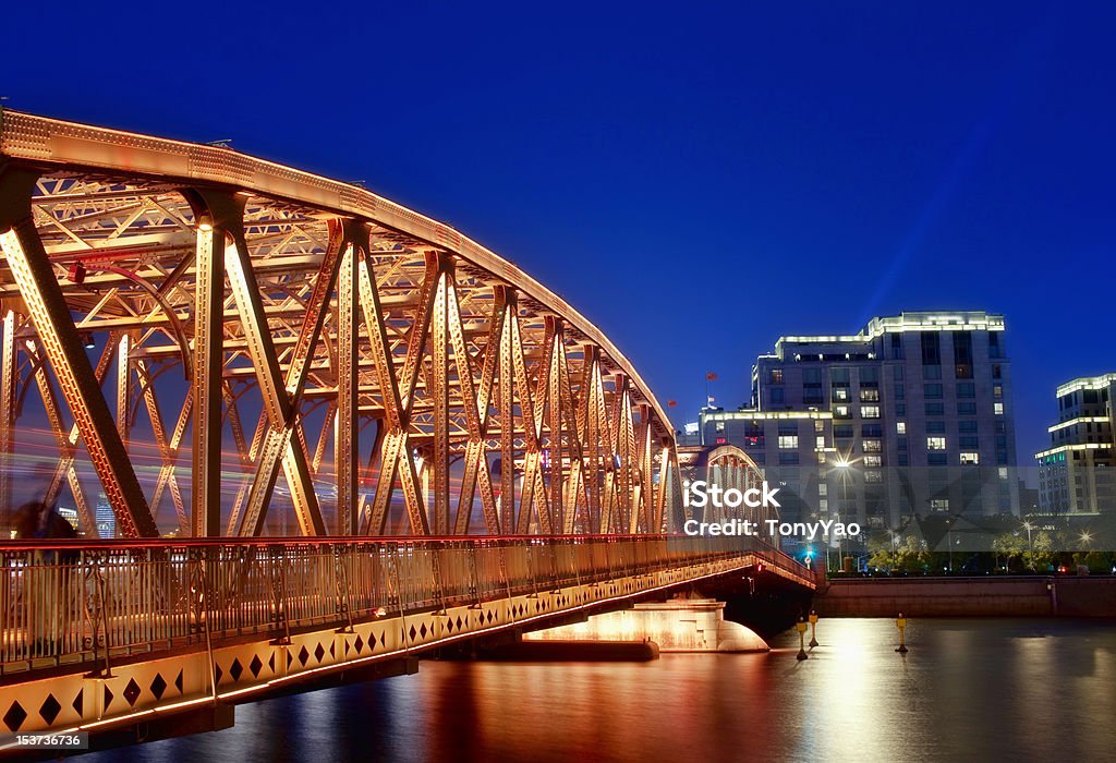 Histórico Ponte sobre o Rio huangpu de Xangai - Royalty-free Abstrato Foto de stock