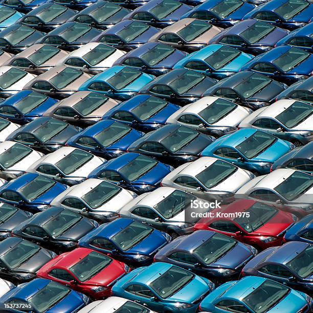 Field Of New Cars Stock Photo - Download Image Now - Used Car Selling, Car, Parking